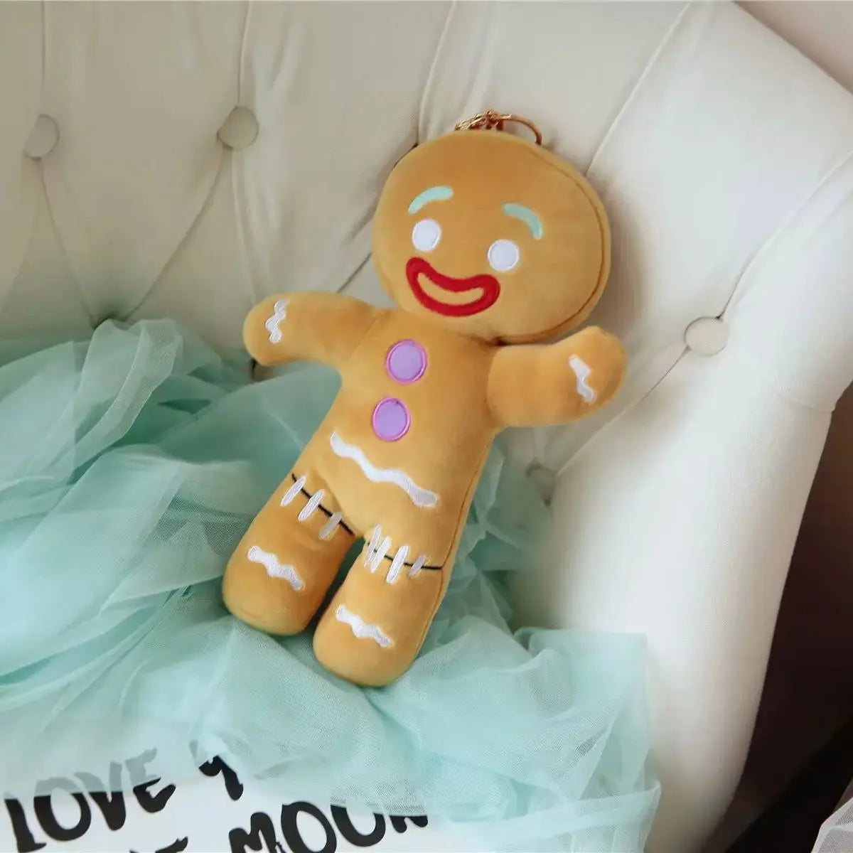 FanzyMarket gingerbread man plush toy, soft stuffed cookie doll for room decor and gifts, 27-30cm baby and maternity plush doll.