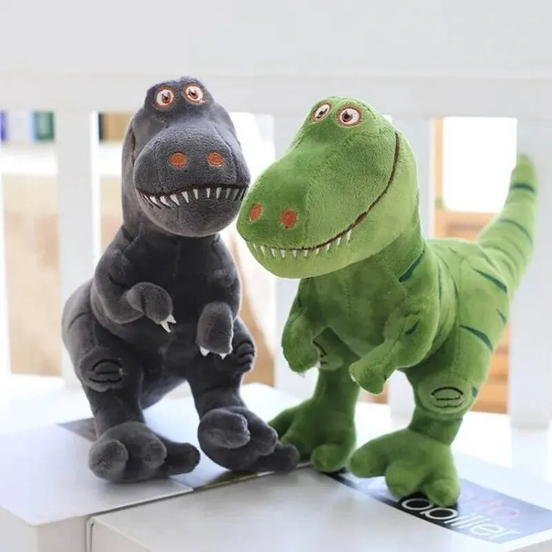 Green cartoon dinosaur plush toy, 40cm FanzyMarket T-Rex stuffed doll, cute and soft for kids' birthday gift or playtime.