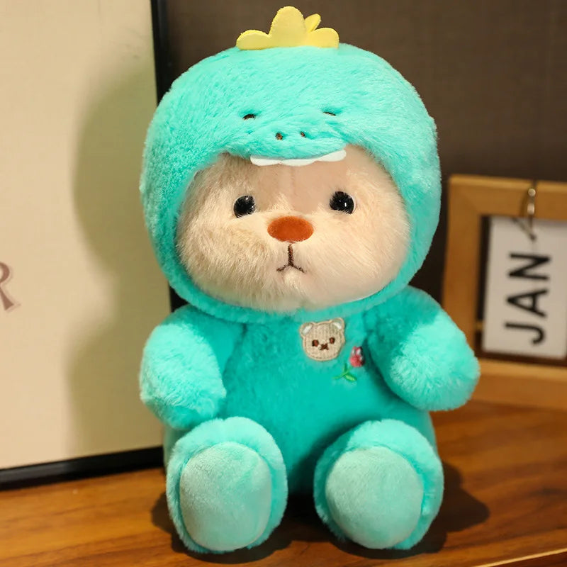 Anime cosplay joint plush toys featuring bear, bunny, duck, shark, and pig soft dolls, suitable for girls, from FanzyMarket.