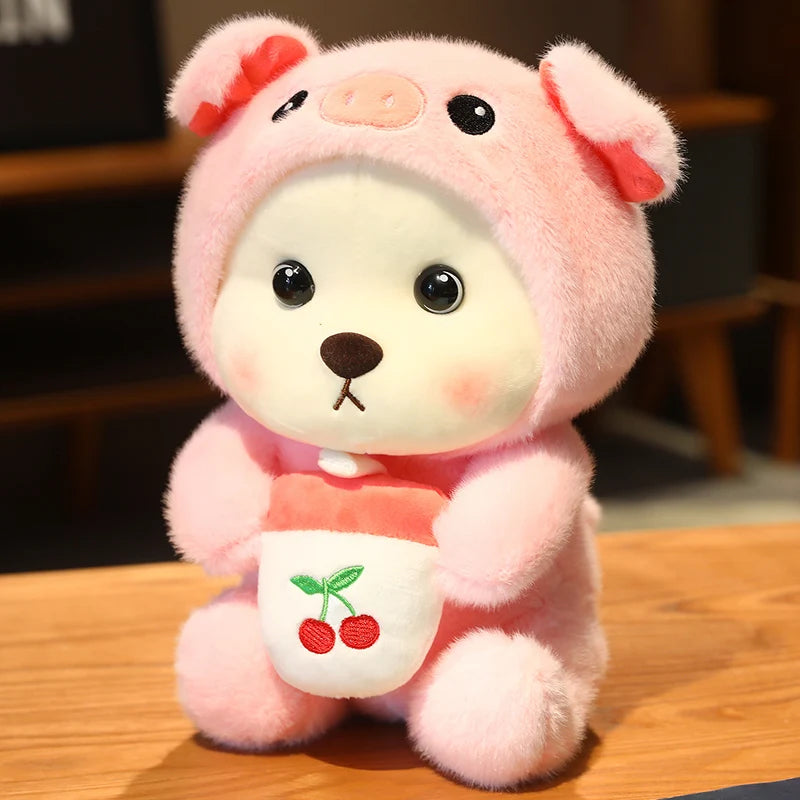 Anime cosplay joint plushies featuring bear, bunny, duck, shark, and pig soft dolls, perfect for girls, by FanzyMarket.