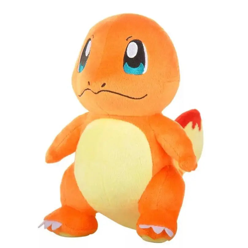 Anime plush stuffed toys featuring Pikachu, Bulbasaur, Jigglypuff, Lapras, and Eevee in 6-12 inch sizes, soft doll gifts for kids.