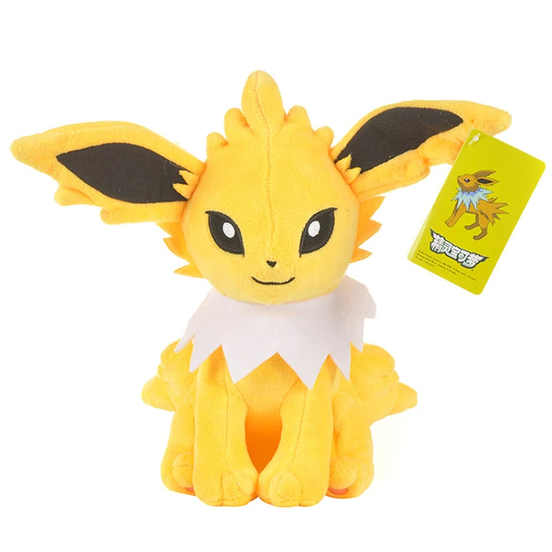 Colorful anime plush stuffed toys featuring Pikachu, Bulbasaur, Jigglypuff, Lapras, and Eevee, perfect for kids and collectors.