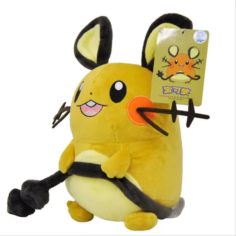 Anime plush stuffed toy featuring Pikachu, Bulbasaur, Jigglypuff, Lapras, and Eevee in 15-30 cm soft doll form for kids.