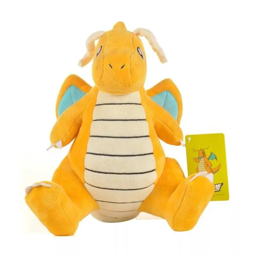 Anime plush stuffed toys featuring Pikachu, Bulbasaur, Jigglypuff, Lapras, and Eevee in 6-12 inch sizes, soft and cuddly for kids.