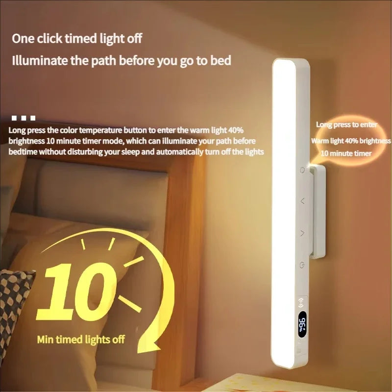 FanzyMarket magnetic touch LED desk lamp with 5 color temperatures, rechargeable USB-C, 360° rotation, ideal for bedside or cabinet use