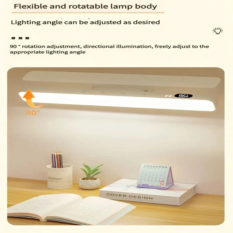 FanzyMarket magnetic touch LED desk lamp with 5 color temperatures, rechargeable USB-C, 360° rotating bedside and cabinet light.