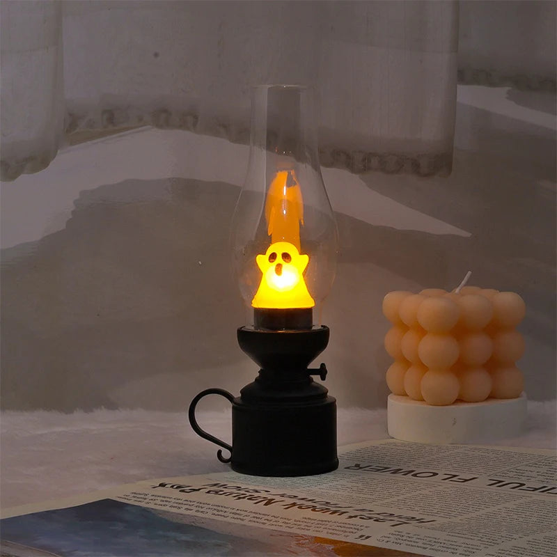 FanzyMarket Calcifer flameless LED night light shaped like a vintage kerosene lamp, ideal for bedside or decorative lighting.