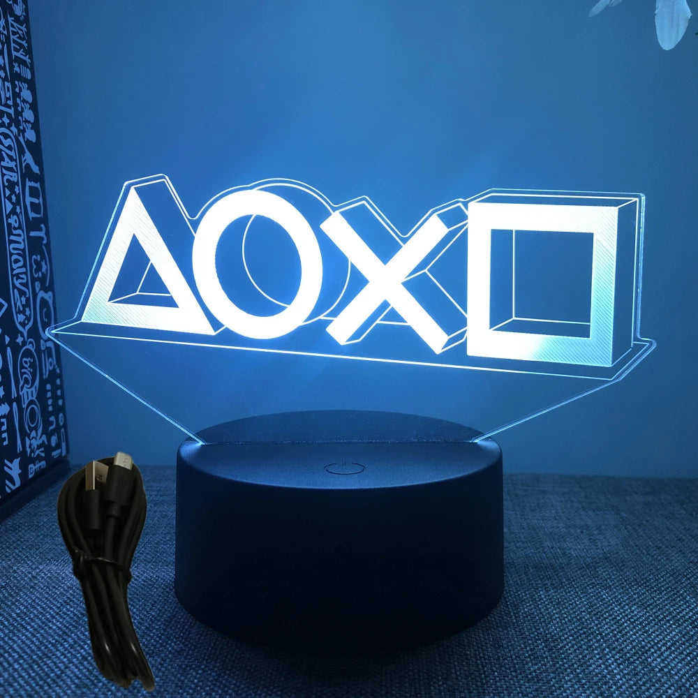 FanzyMarket 3D LED Neon Gamer Lamp with RGB acrylic design, remote control, and touch feature, ideal for gaming and kids' rooms.