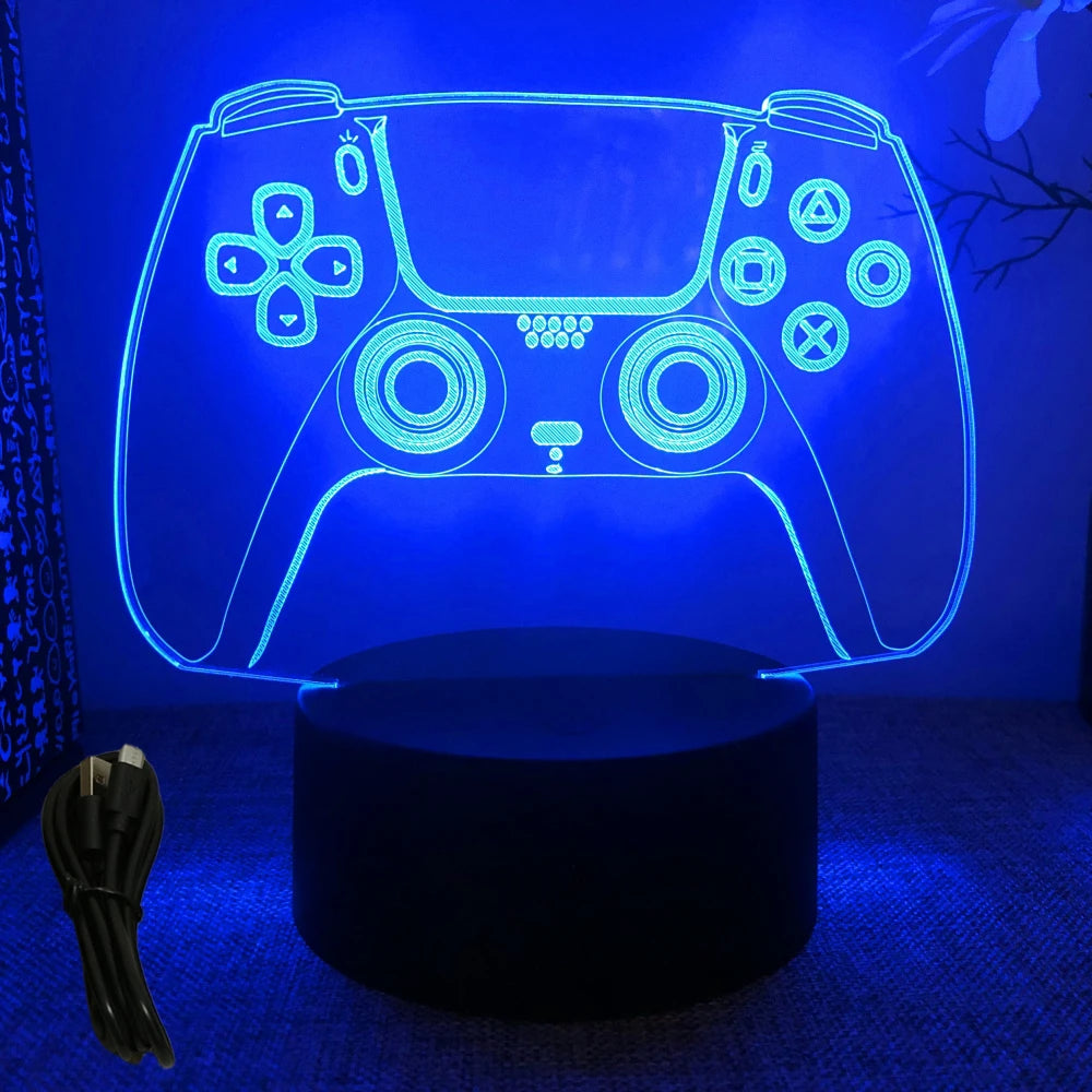 FanzyMarket 3D LED Neon Gamer Lamp with RGB acrylic light, remote control, and touch features, ideal for gaming or kids' rooms.