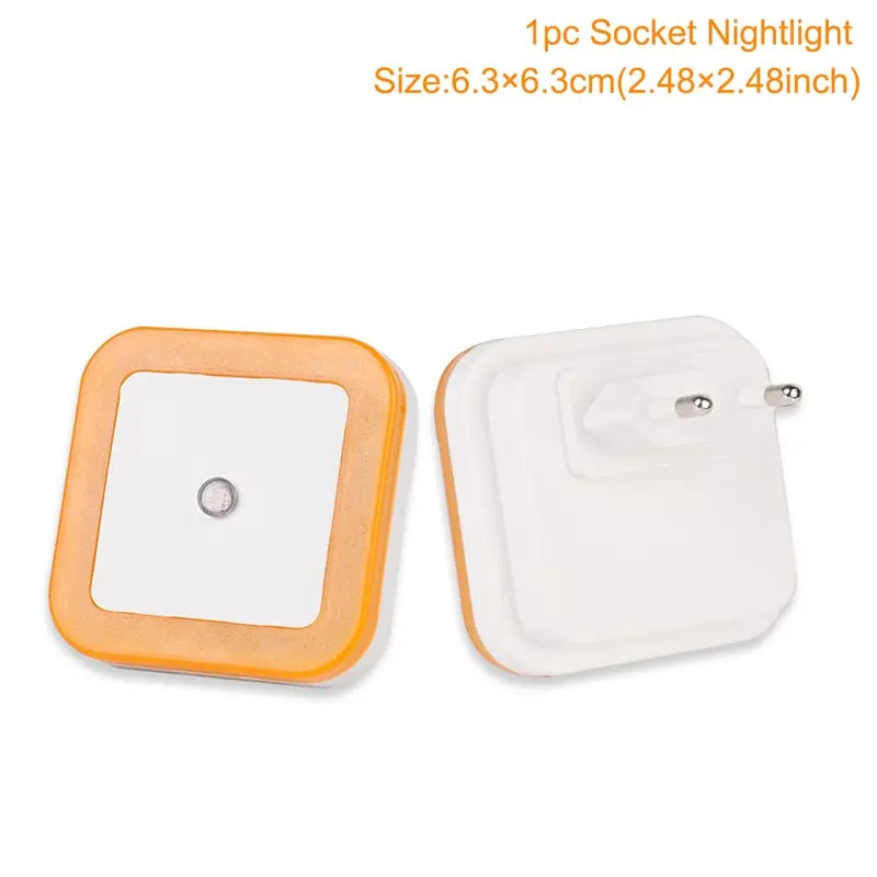FanzyMarket wireless LED night light with EU plug, blue light, light sensor, tricolor modes, designed for kids' bedrooms.