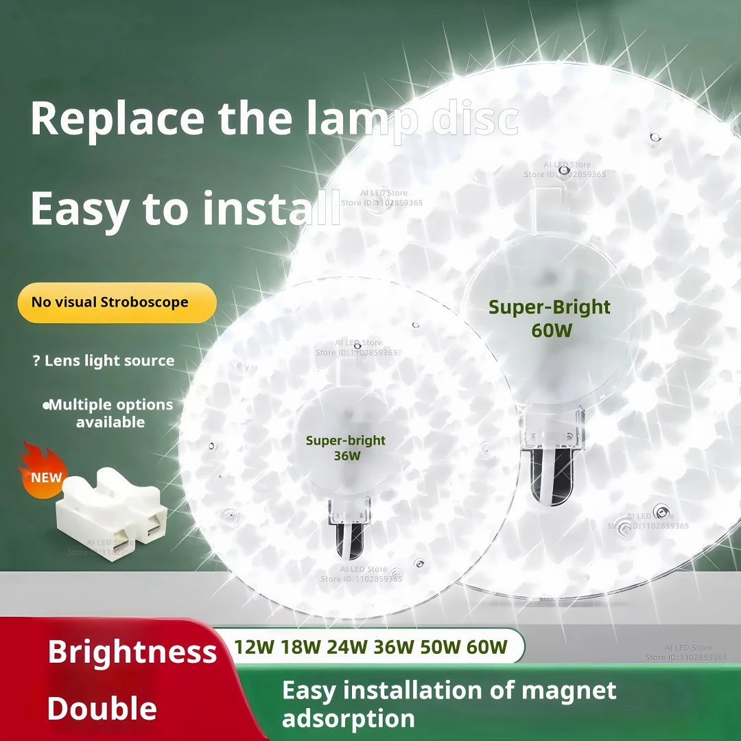 FanzyMarket round LED panel ceiling light, 24W cold white flush mount lamp, circular design for modern interior lighting.