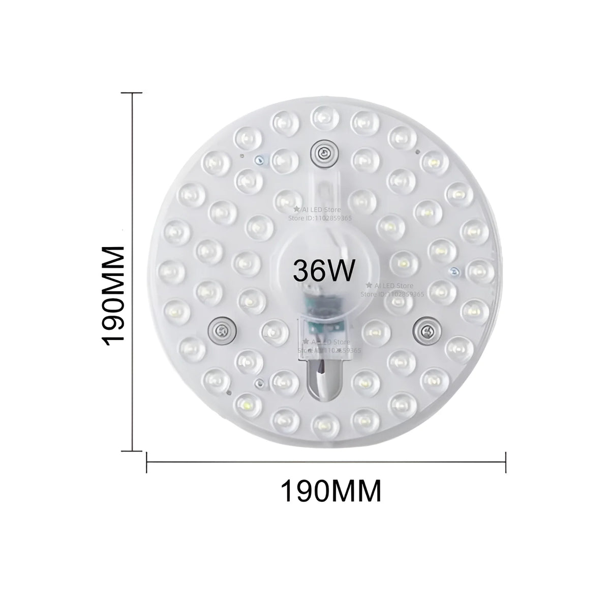 Round LED panel ceiling light by FanzyMarket, 12W-60W, cold white, flush mount design, suitable for modern home or office lighting.