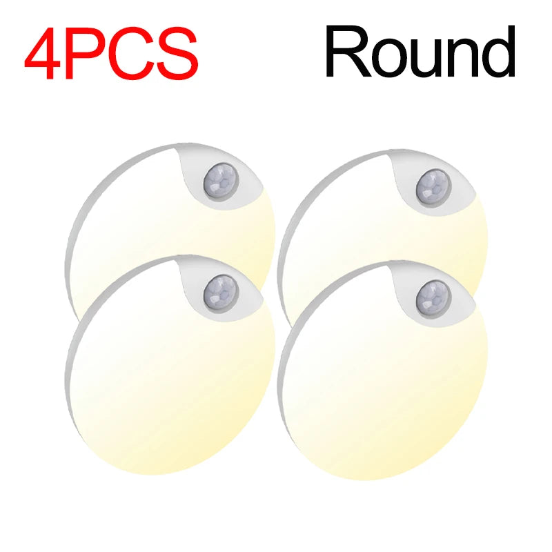 FanzyMarket USB rechargeable motion sensor night light with warm and cool LED, magnetic mount for bedroom, hallway, closet, and stairs.
