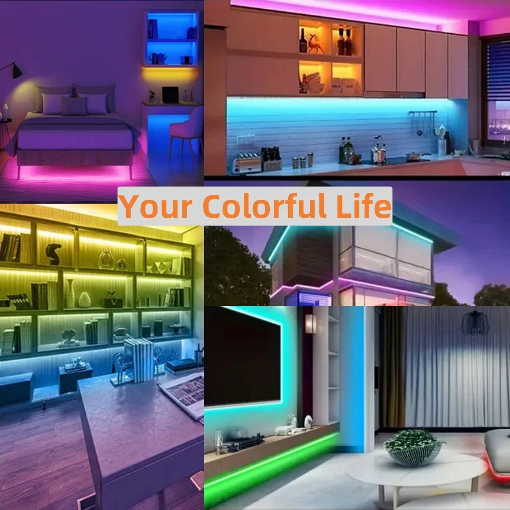 FanzyMarket 5V 5050 RGB LED strip light with remote, waterproof IP65, 4m length, battery/USB powered, ideal for decor lighting.