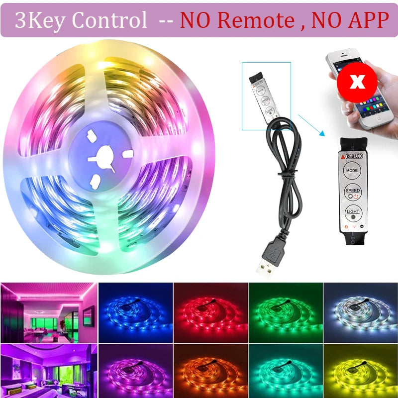 FanzyMarket WiFi USB 5050 RGB LED strip lights, flexible RGB tape for TV and PC backlight with app and voice control, 4 meters long.
