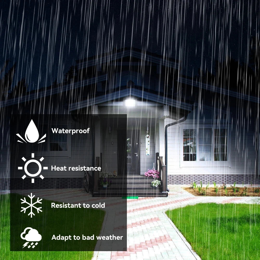 FanzyMarket LED floodlight with PIR motion sensor, waterproof outdoor spotlight in 10W to 100W, IP66 rated for outdoor lighting.