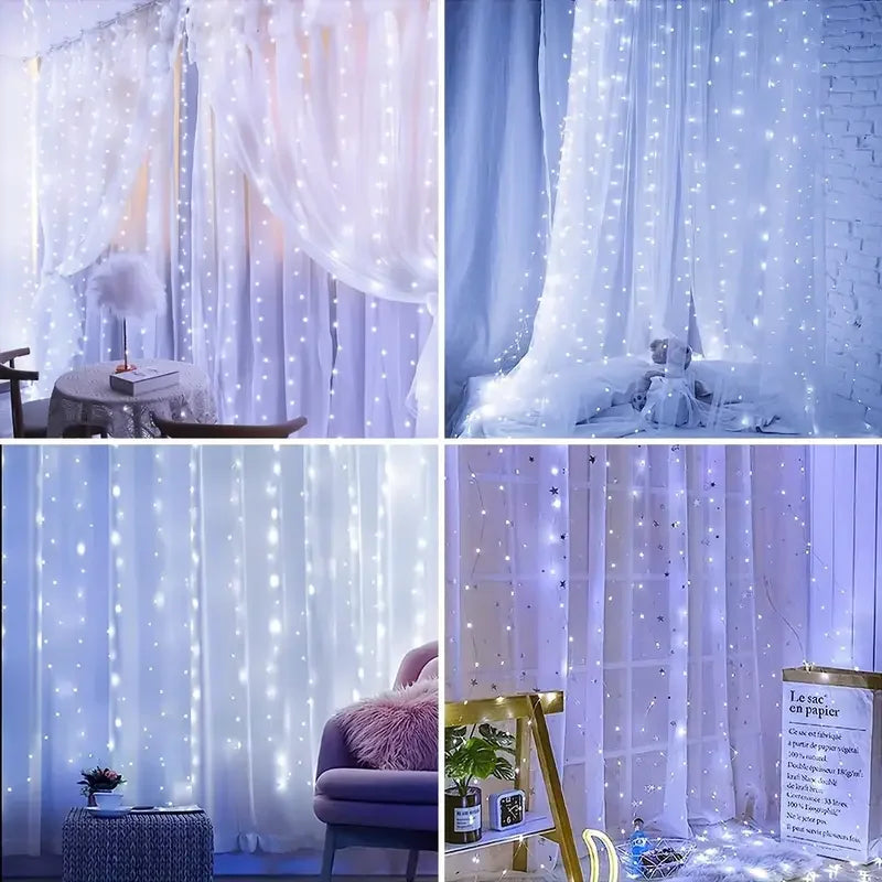 USB LED Curtain Fairy Lights for Windows & Bedroom in white