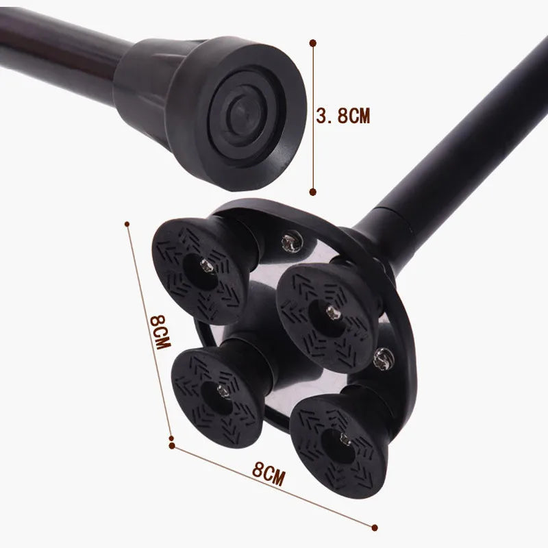 FanzyMarket adjustable aluminum walking cane with LED light, non-slip T-handle, retractable, 28-37 inches, suitable for seniors.