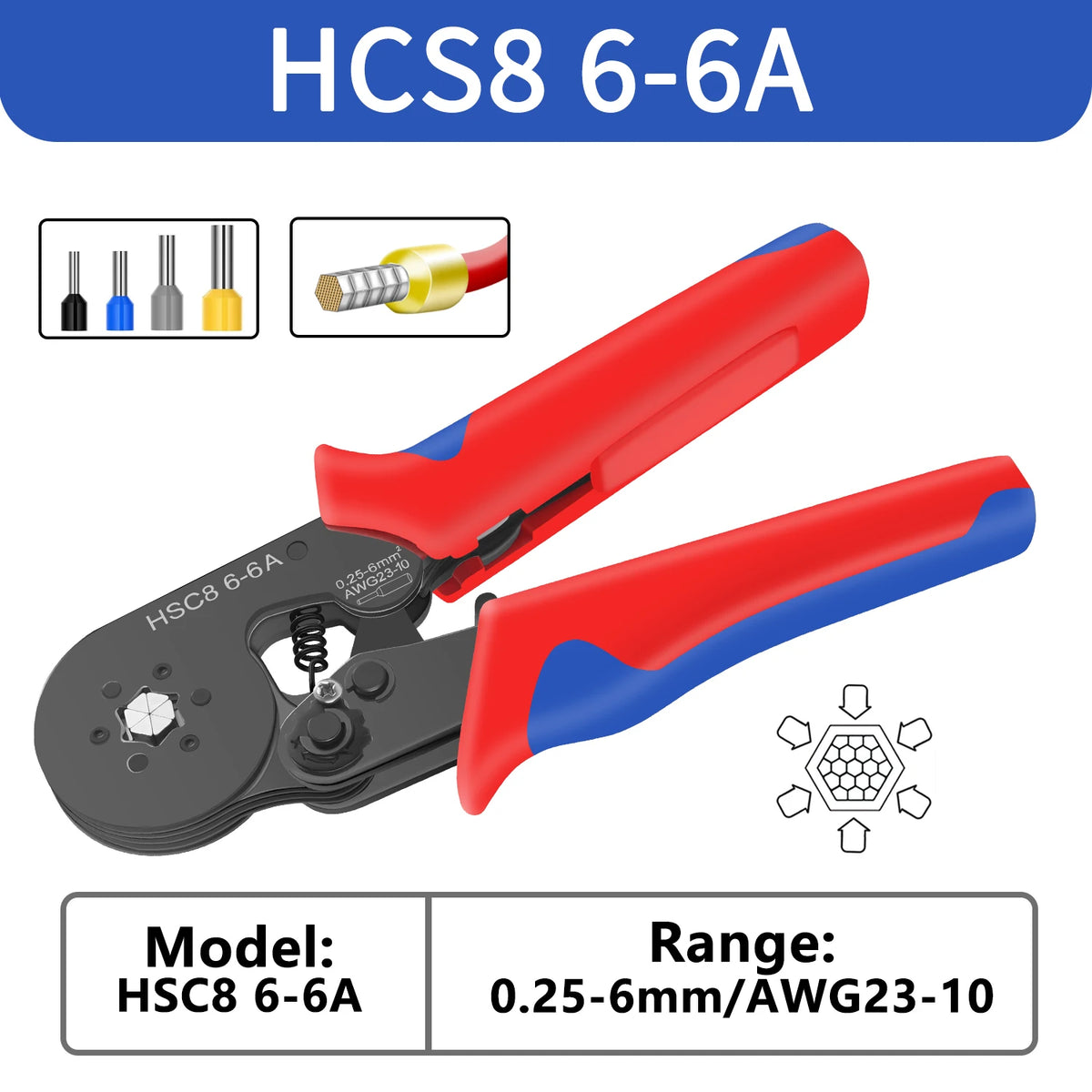 FanzyMarket mini wire end crimper with carbon steel ferrule crimping pliers for tube terminals, electrical repair and repair kits.