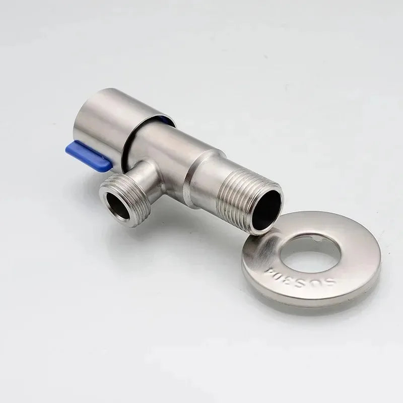 FanzyMarket brushed black 1/2 inch angle stop valve for bathroom bidet, toilet, and sink shut-off faucet, G1/2, 21mm.