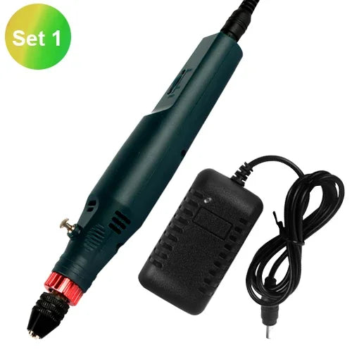 FanzyMarket 12V 24W mini electric rotary tool with adjustable speed, handheld drill grinder with precision chuck for DIY repairs.
