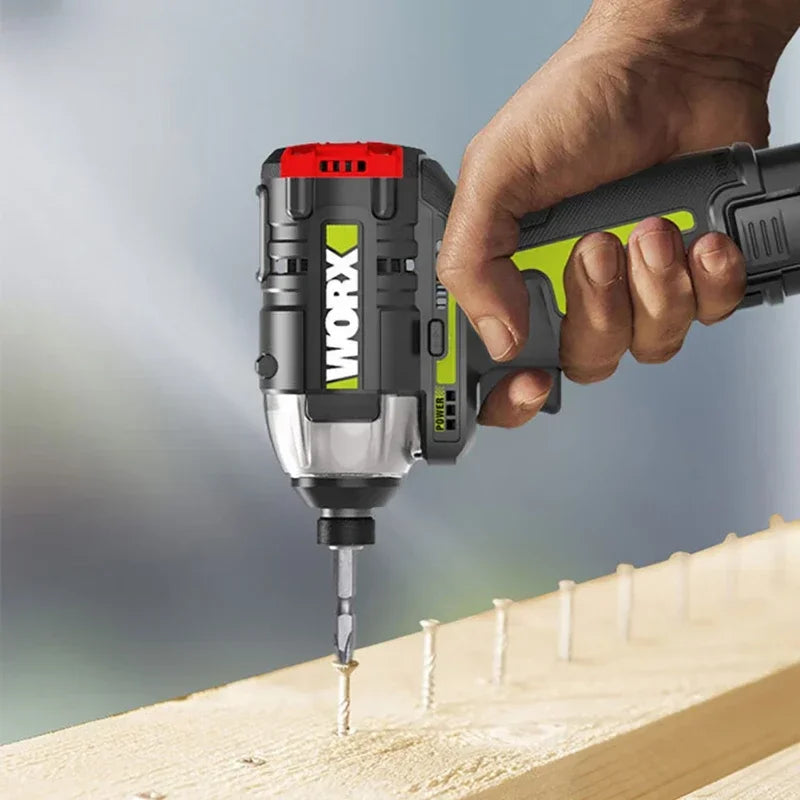 FanzyMarket cordless impact screwdriver with 12V brushless motor, adjustable torque, 140 N·m, and 3300 RPM for DIY repairs