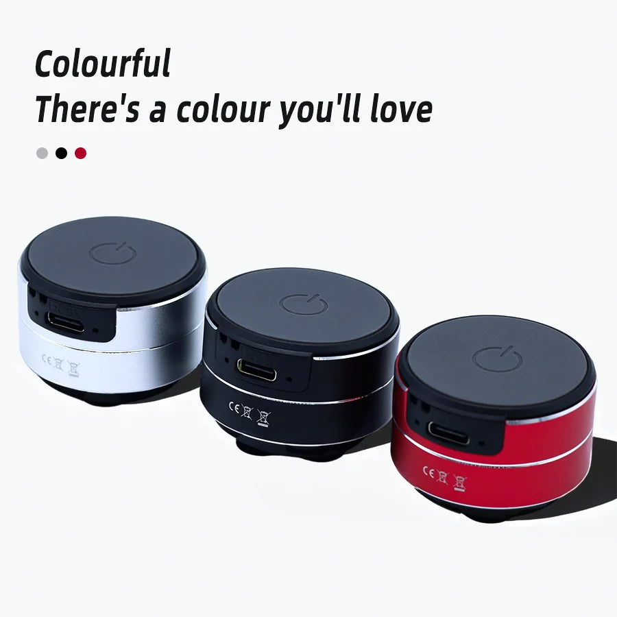 FanzyMarket mini bone conduction Bluetooth speaker with portable design, metal finish, wireless stereo TWS, USB-C, and vibration sound.