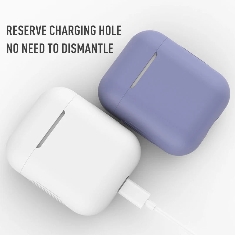 Silicone earbud charging case cover by FanzyMarket, soft TPU shockproof protective case for true wireless earbuds.