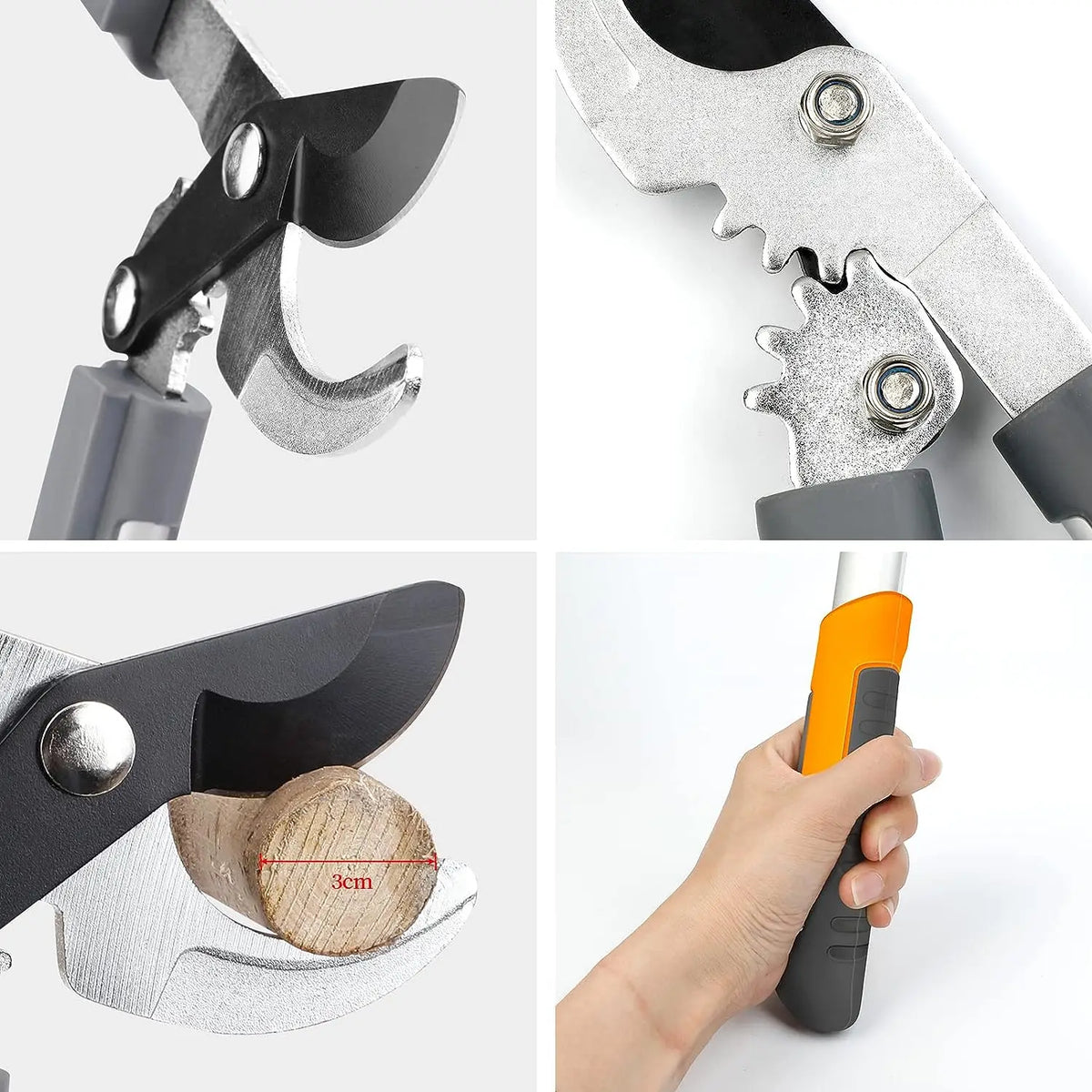 FanzyMarket ratchet long-handle loppers for heavy-duty pruning of coarse branches, garden, bonsai, and orchard pruning tools.