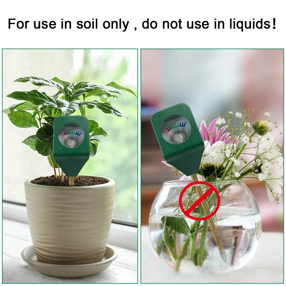 Pack of 6 FanzyMarket mini soil moisture meters for indoor potted plants and garden, portable hygrometer testers.
