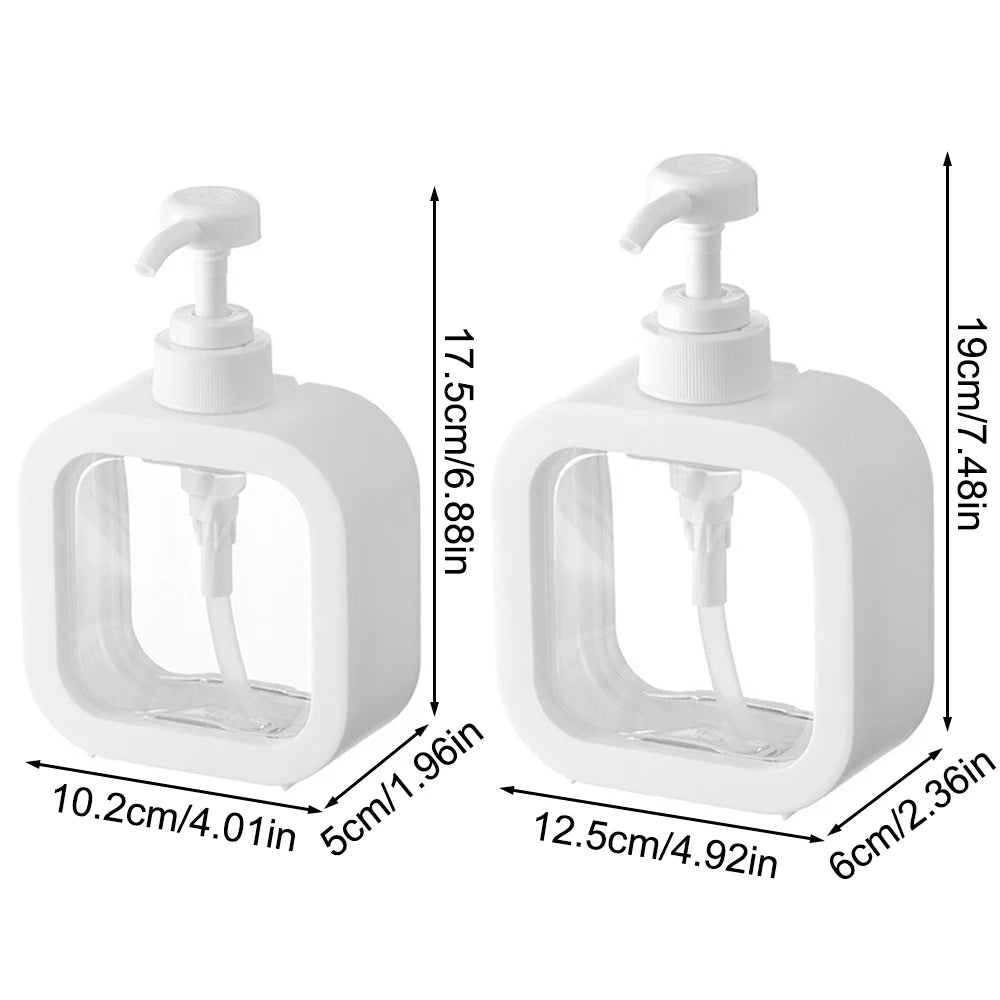 Clear plastic refillable soap dispenser bottle with pump, large capacity, for kitchen and bathroom use, in 1 or 2 pack by FanzyMarket.