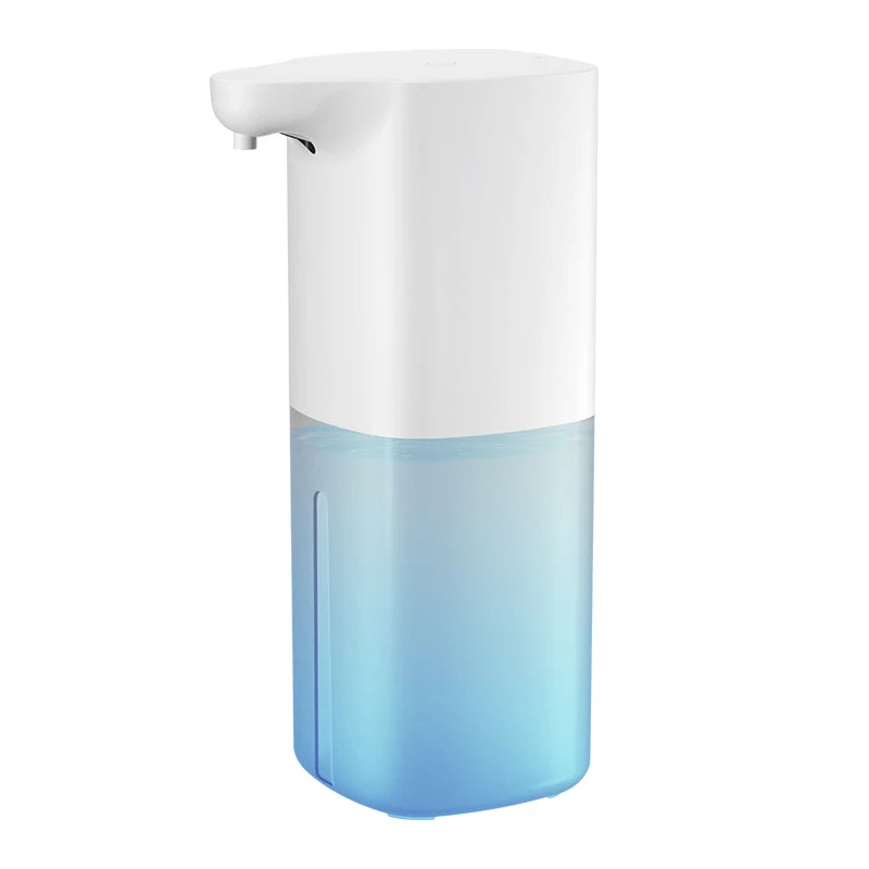 FanzyMarket automatic infrared foam soap dispenser with 350ml capacity, touchless, USB rechargeable for kitchen and bathroom use.