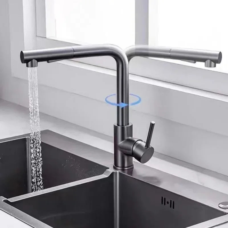 Matte Black Pull-Out Kitchen Faucet