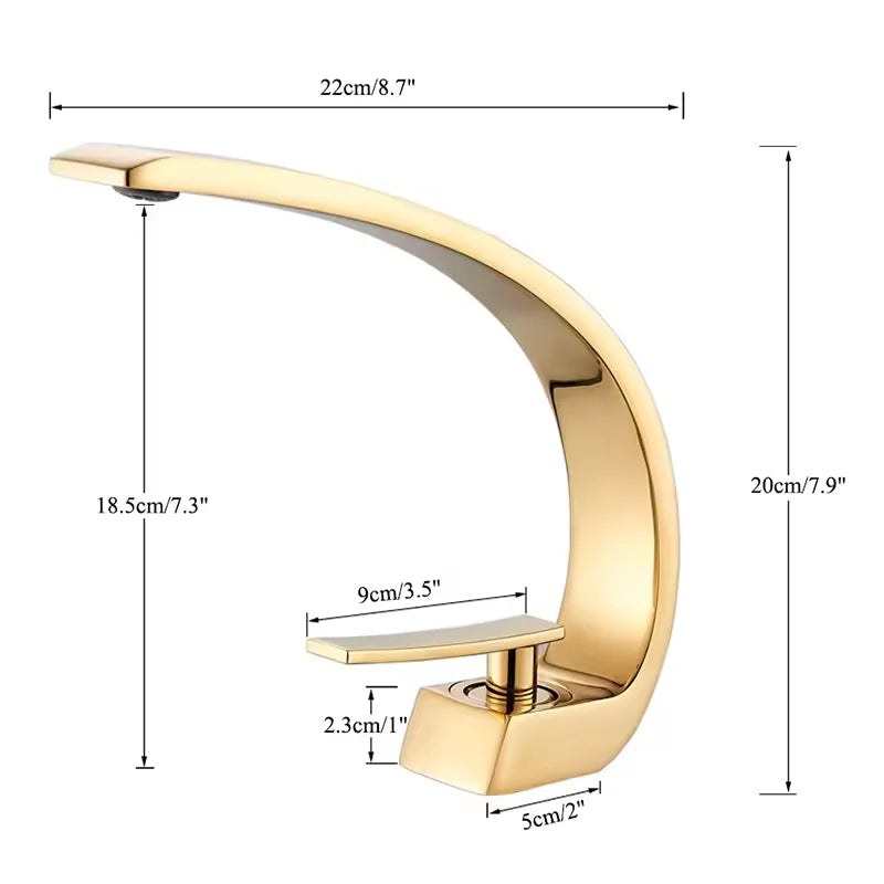 FanzyMarket brass deck-mount bathroom basin faucet with single handle, hot and cold water mixer, chrome finish.