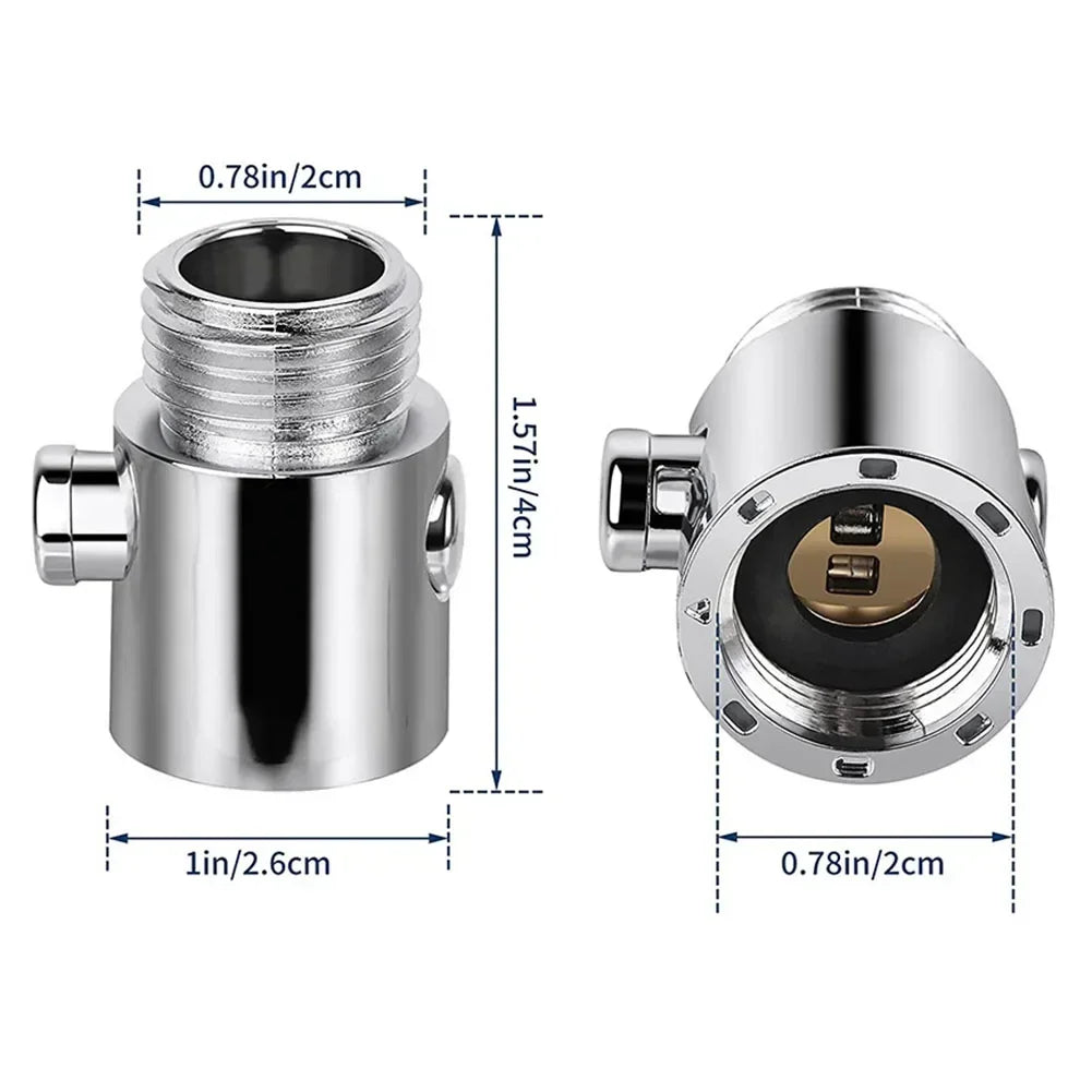 FanzyMarket handheld shower head flow control valve with one-button pause and water stop function for bathroom plumbing.