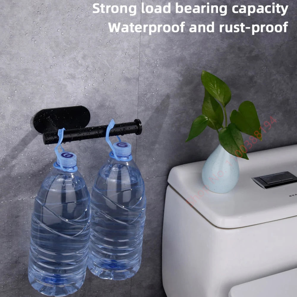 FanzyMarket stainless steel self-adhesive toilet paper holder, wall-mounted bathroom tissue dispenser, holds up to 30 cm.