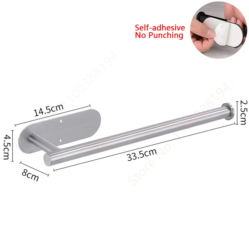 FanzyMarket stainless steel self-adhesive toilet paper holder, wall mount, gold finish, no-drill design, holds up to 30 cm.