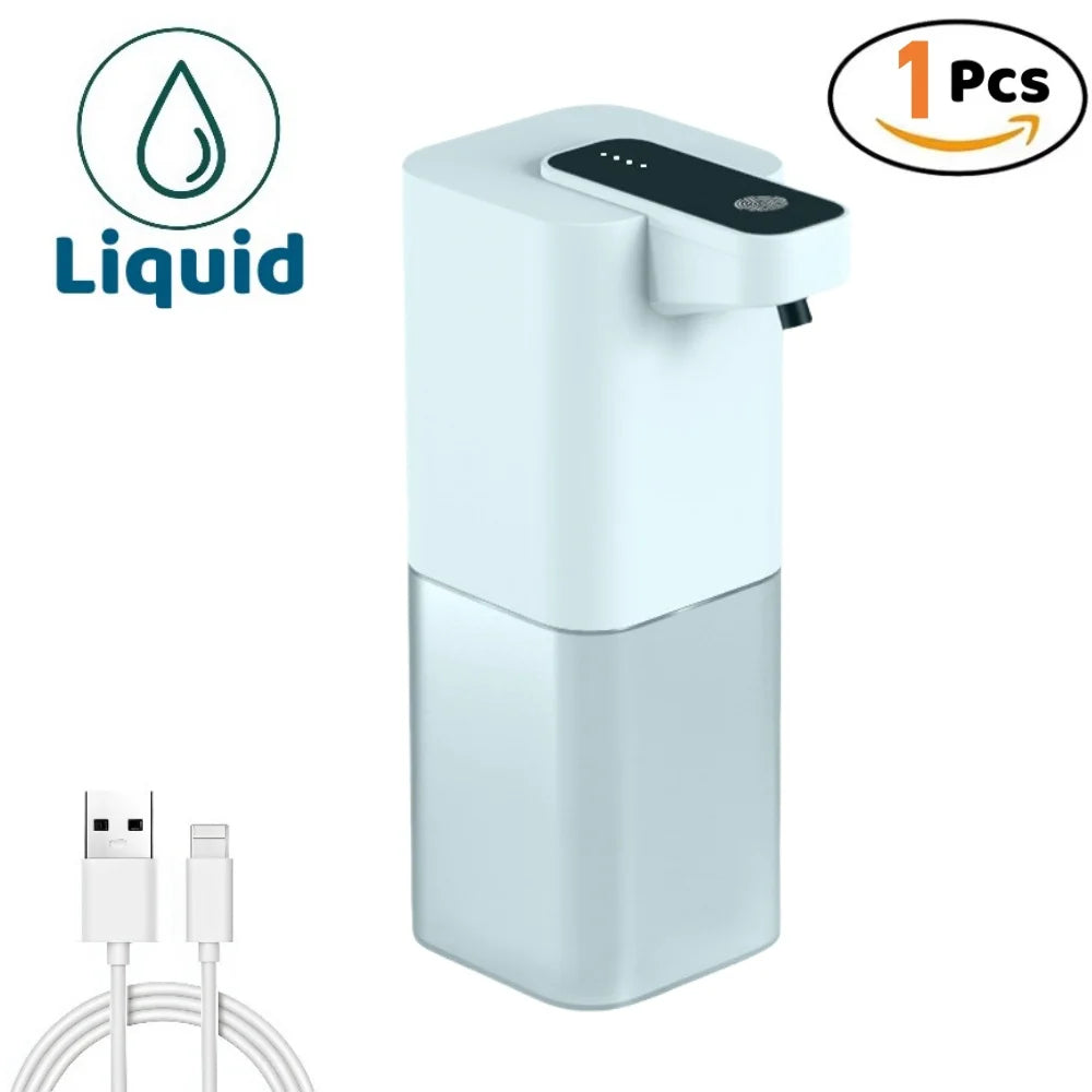 FanzyMarket touchless foam soap dispenser with infrared sensor, USB rechargeable, ideal for bathroom and kitchen use.