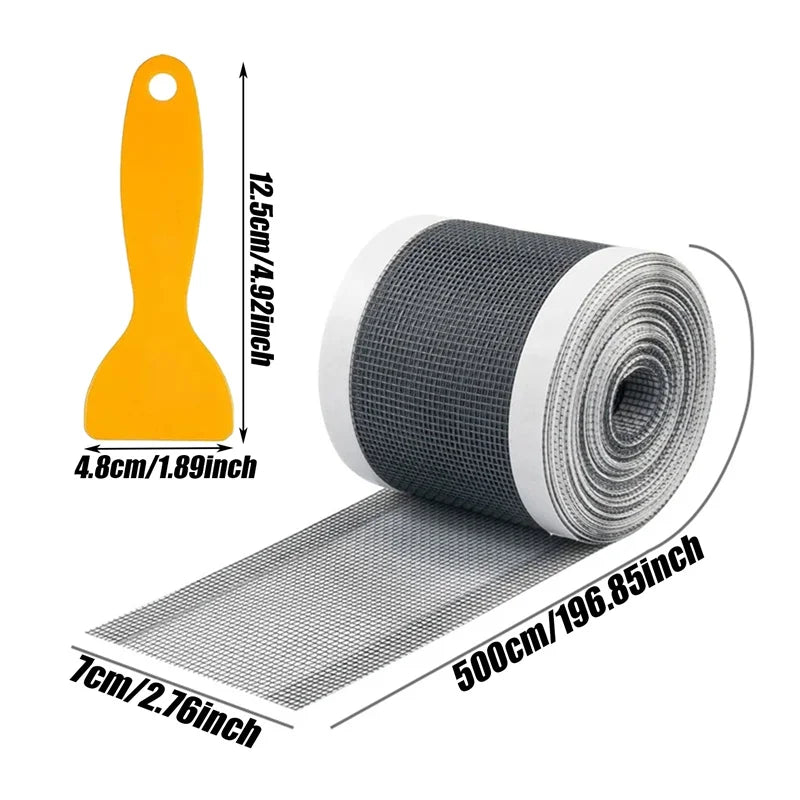 Gray cuttable self-adhesive drain hair catcher mesh filter for shower, bath, and kitchen, designed to trap hair and debris.