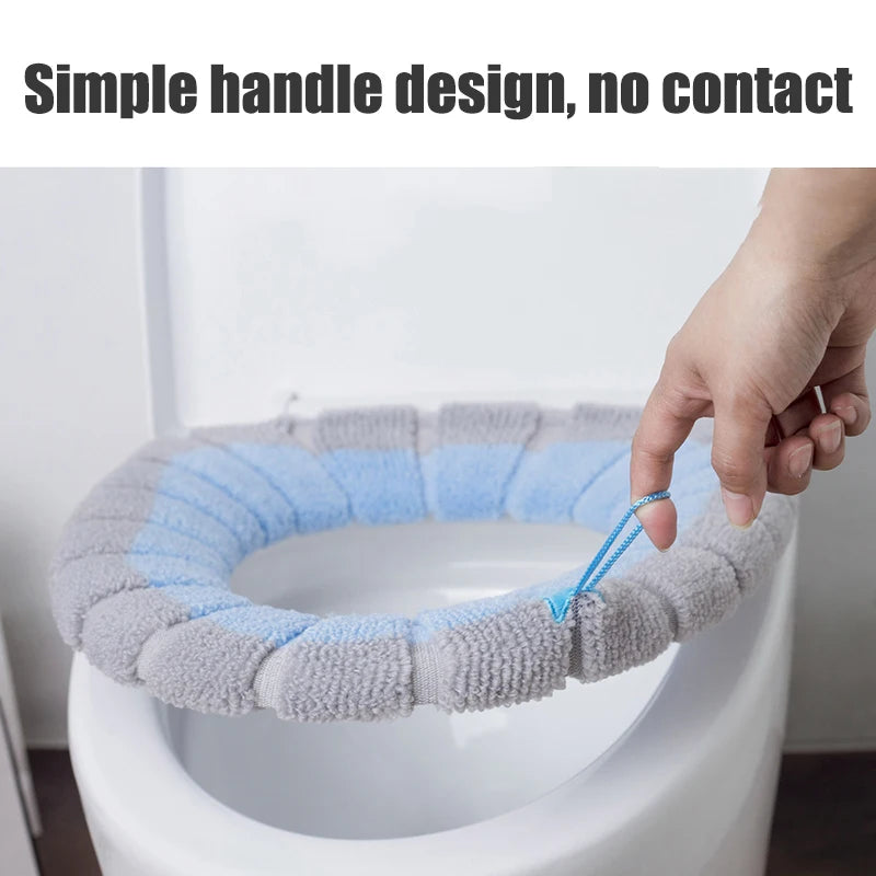 Universal Thick Knit Toilet Seat Cover Cushion — bathroom & plumbing