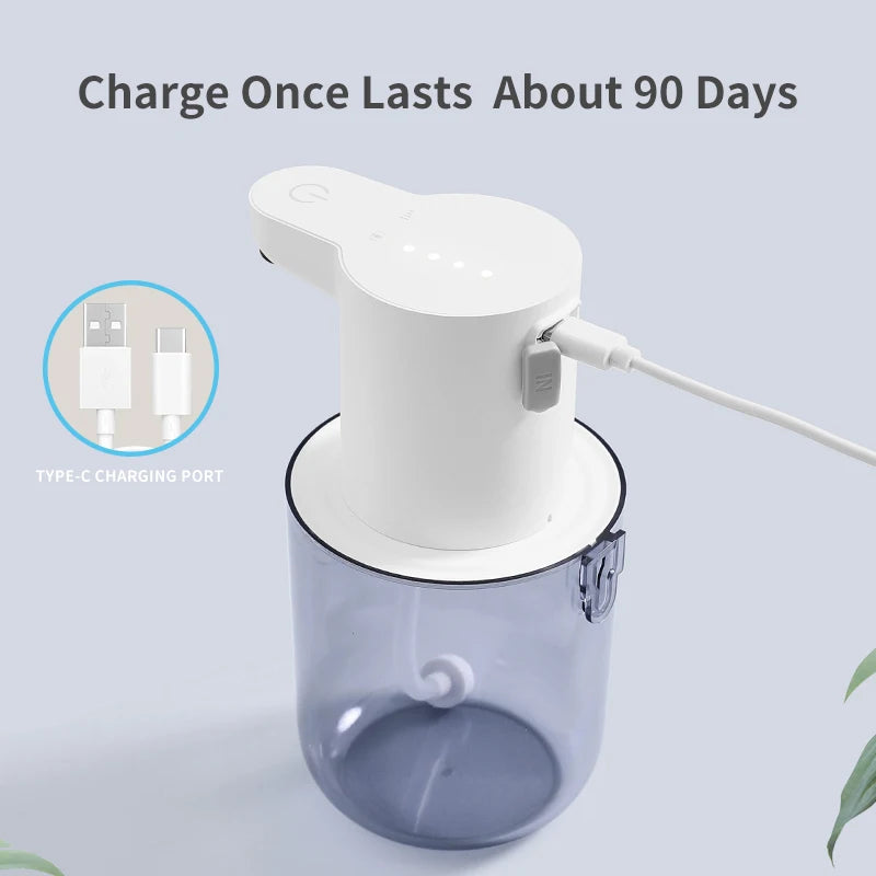 FanzyMarket wall-mounted automatic foam soap dispenser with touchless sensor, 400ml capacity for bathroom use.