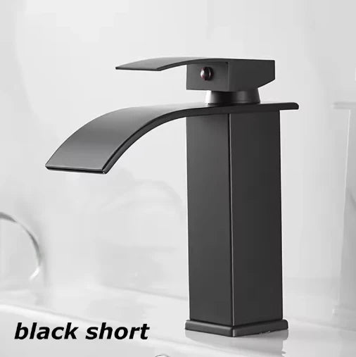 Stainless steel deck-mounted bathroom basin faucet with hot and cold handles in classic style, suitable for home and garden plumbing.