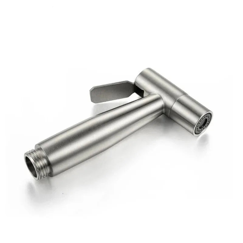 FanzyMarket stainless steel portable toilet spray gun, handheld bidet sprayer for bathroom and outdoor cleaning.