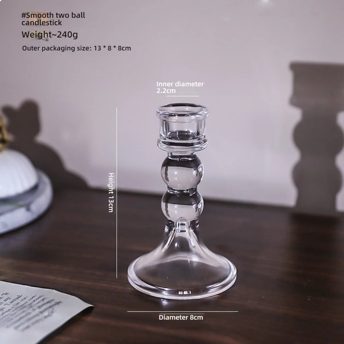 Clear glass pillar candle holder by FanzyMarket, designed for dining room decor, suitable for holding pillar candles on tables.
