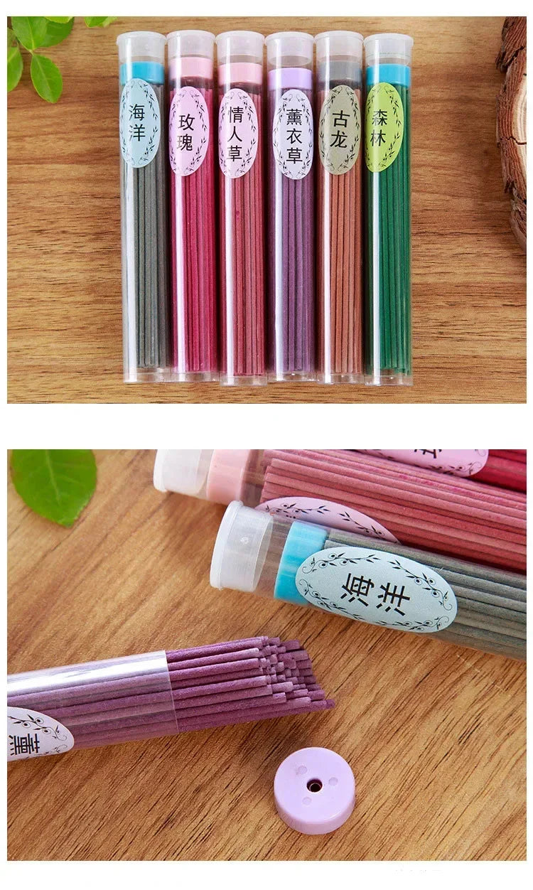 FanzyMarket sandalwood incense pack with 50 sticks and burner, natural home fragrance for a calming aromatic atmosphere.