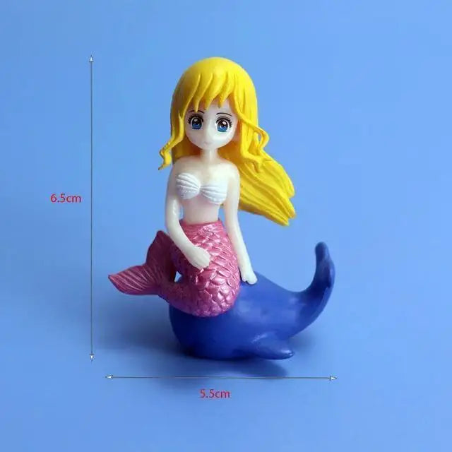 FanzyMarket Little Mermaid resin figurine, mini aquarium ornament and desk decor with detailed mermaid design.