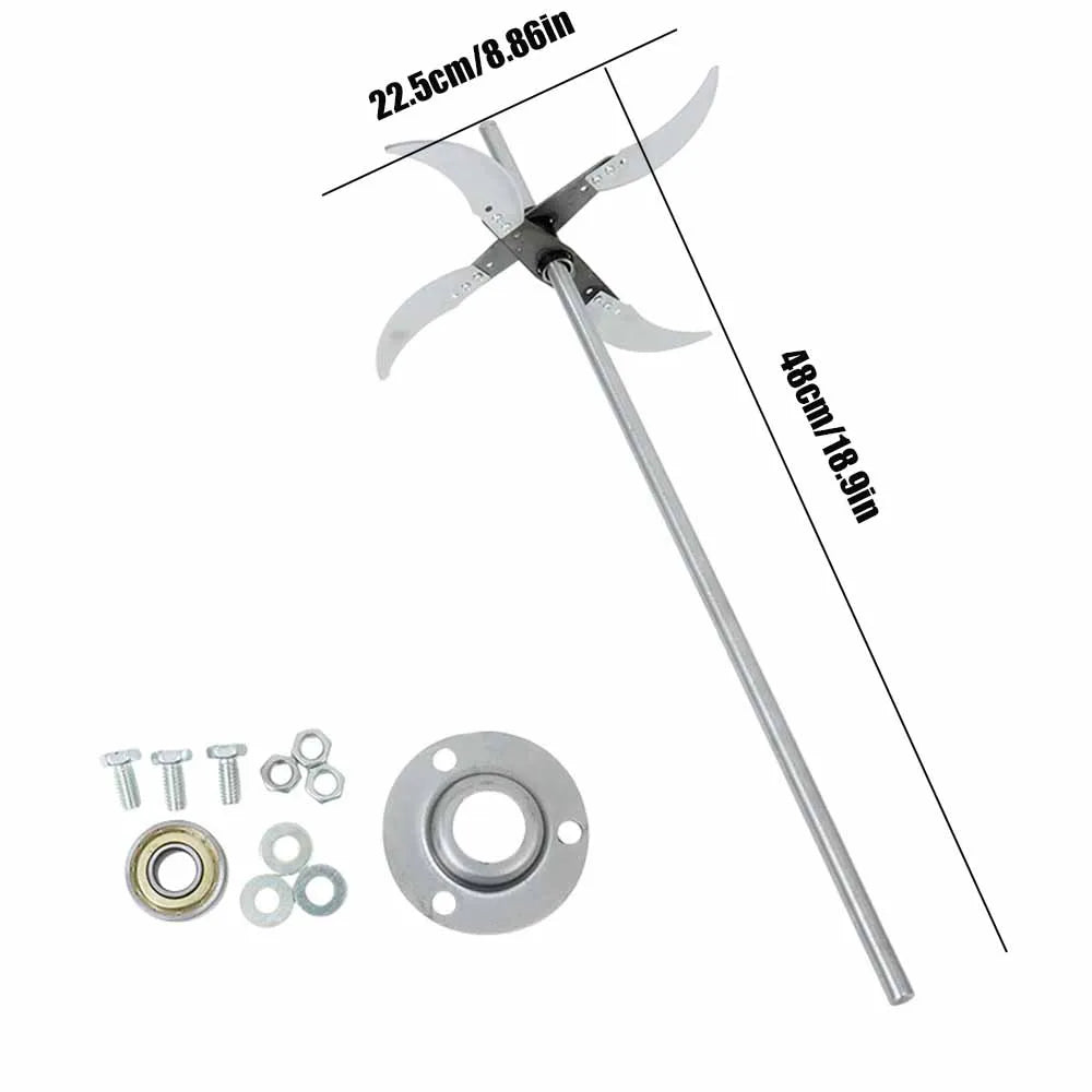 FanzyMarket drill-mounted fruit and vegetable crusher attachment with 4 and 6 blades for crushing grass and poultry feed.