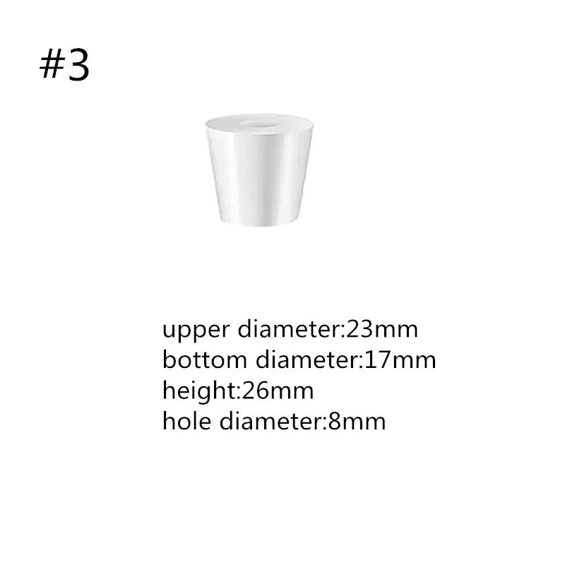 Food-grade silicone tapered stopper with hole for fermentation airlock, used in home beer brewing, by FanzyMarket.