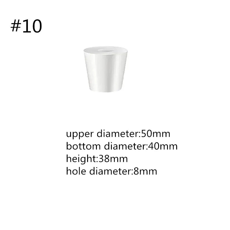 Food-grade silicone tapered stopper with hole for fermentation airlock, used in home beer brewing, by FanzyMarket.