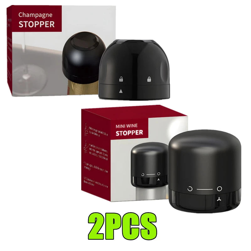 Set of four reusable silicone vacuum wine stoppers for champagne bottles, by FanzyMarket, preserving wine freshness.